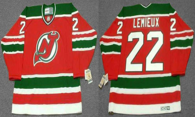 2019 Men New Jersey Devils #22 LeMieux red CCM NHL jerseys->new jersey devils->NHL Jersey